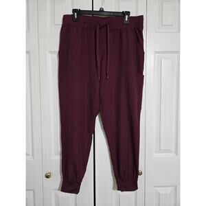 Insight by medcouture large women's wine colored jogger style scrub pants